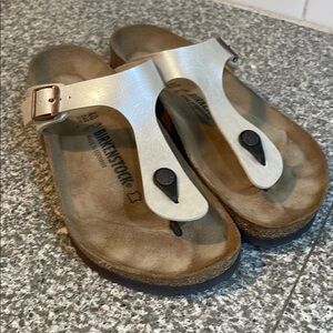Birkenstock Giza Thong Cream Opalescent Tan Sandals